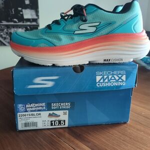 SKECHERS Max Cushioning Endeavour Men's Running Shoes Blue/orange New 10.5